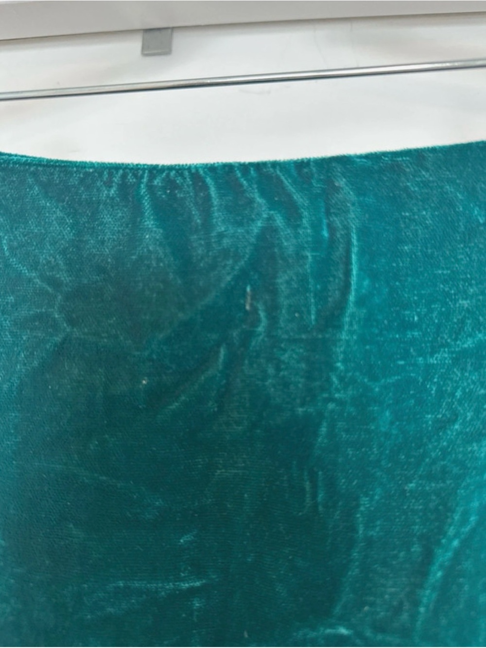 Free People Teal Velvet Mini Skirt - Picture 3 of 5